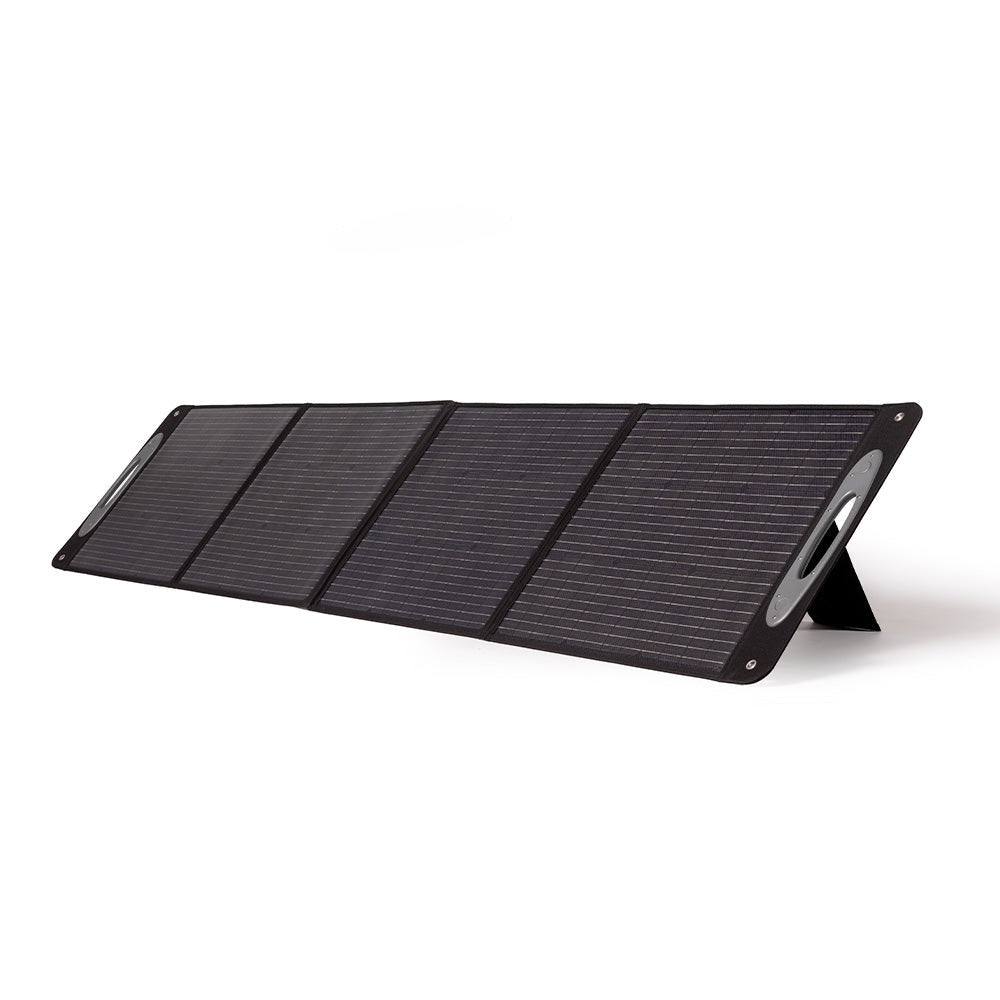 Fully opened 200W Solar Panel on white background