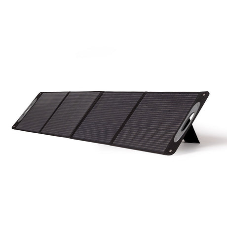Fully opened 200W Solar Panel on white background