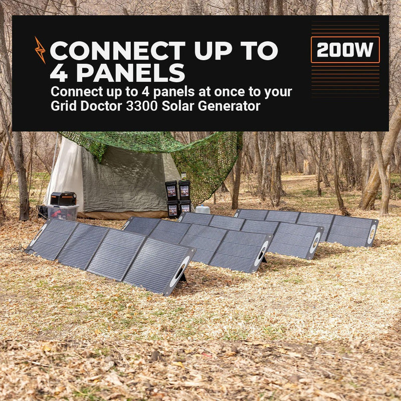 200W Waterproof Solar Panels by Grid Doctor for the 3300 & 2200 Solar Generator Systems