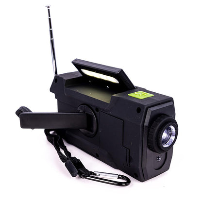 4-in-1 Emergency Solar Flashlight & AM/FM/Weather Radio w/ Hand Crank