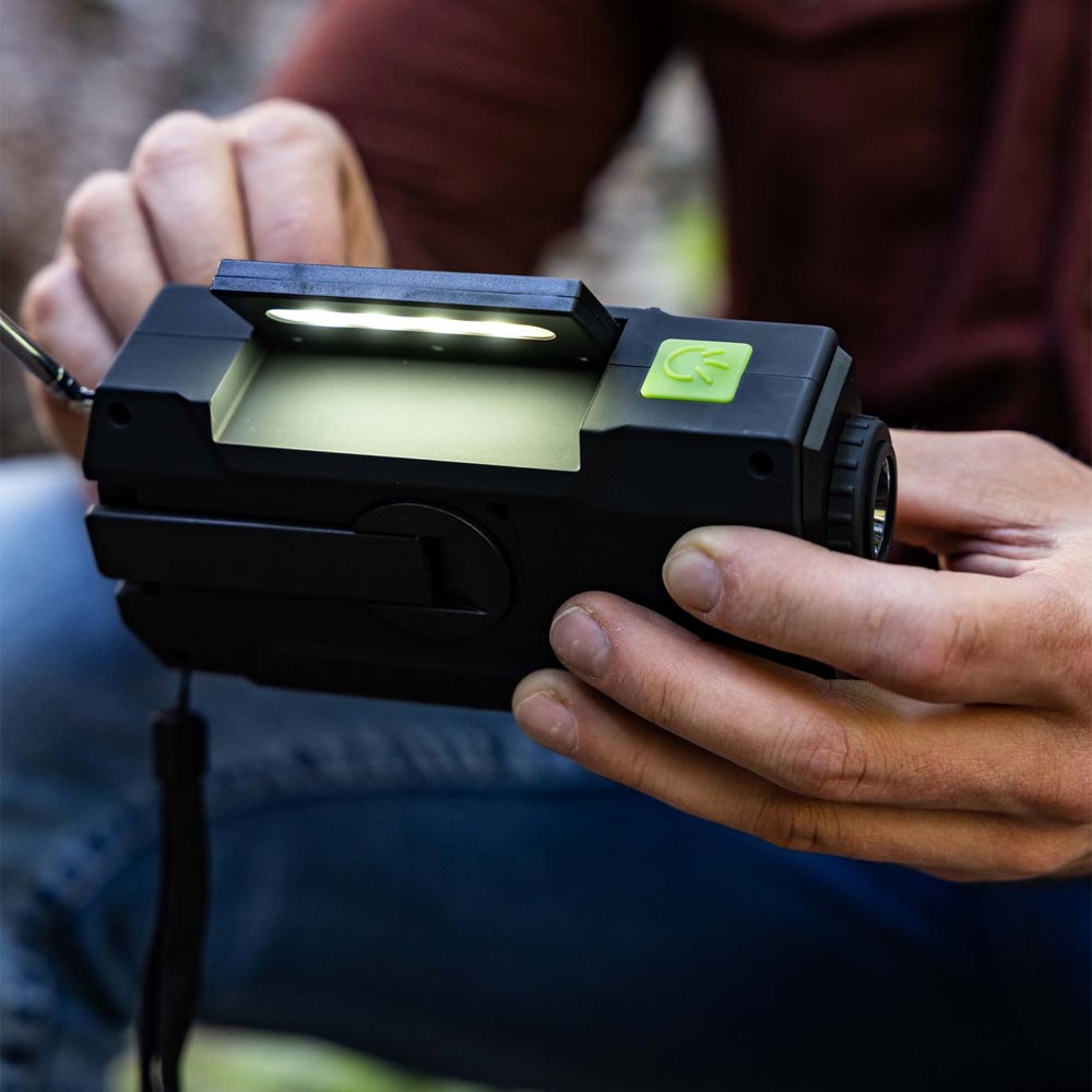 4-in-1 Emergency Solar Flashlight & AM/FM/Weather Radio w/ Hand Crank