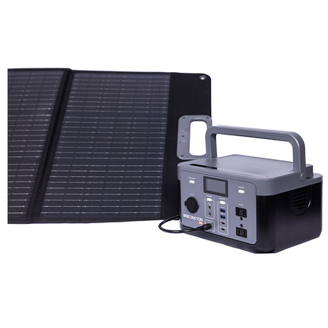 100-Watt Solar Panel next to the Grid Doctor 300