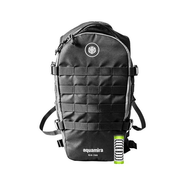 Aquamira RIG 700 tactical hydration pack with S-IV Backcountry Filter for portable water filtration