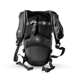 Rear view of Aquamira RIG 700 tactical hydration pack showing padded back panel and adjustable harness