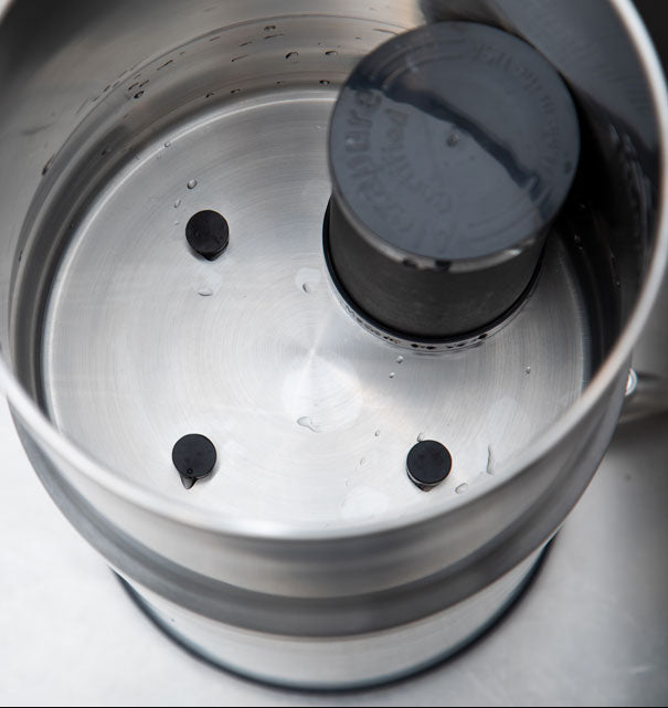 Close-up Alexapure filter full of fresh water 